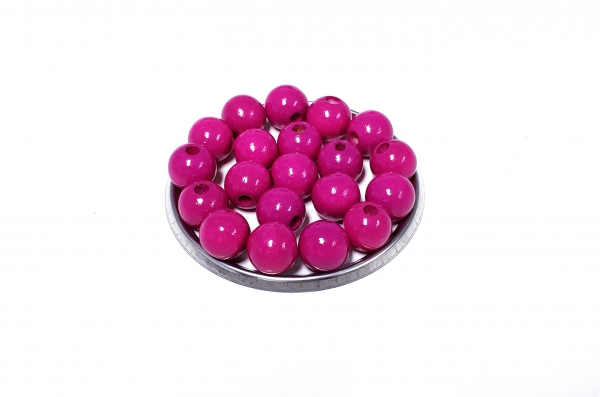 50 Holzperlen 10mm dunkelpink